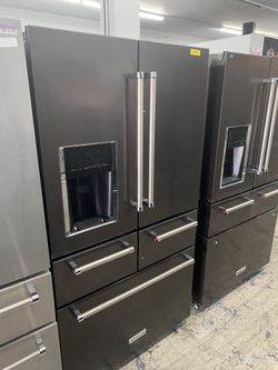 Kitchen aid 5 door fridge in dark stainless