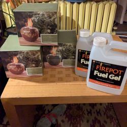 Entire Lot Of Ceramic Fire Pots And Fuel