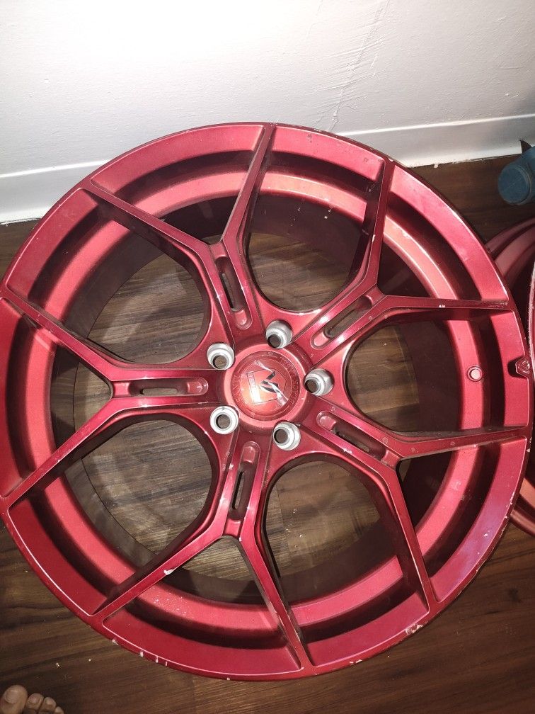 Candy Red 22-in Asanti Rims