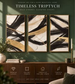 Abstract Canvas Wall Art Triptych Set of 3
