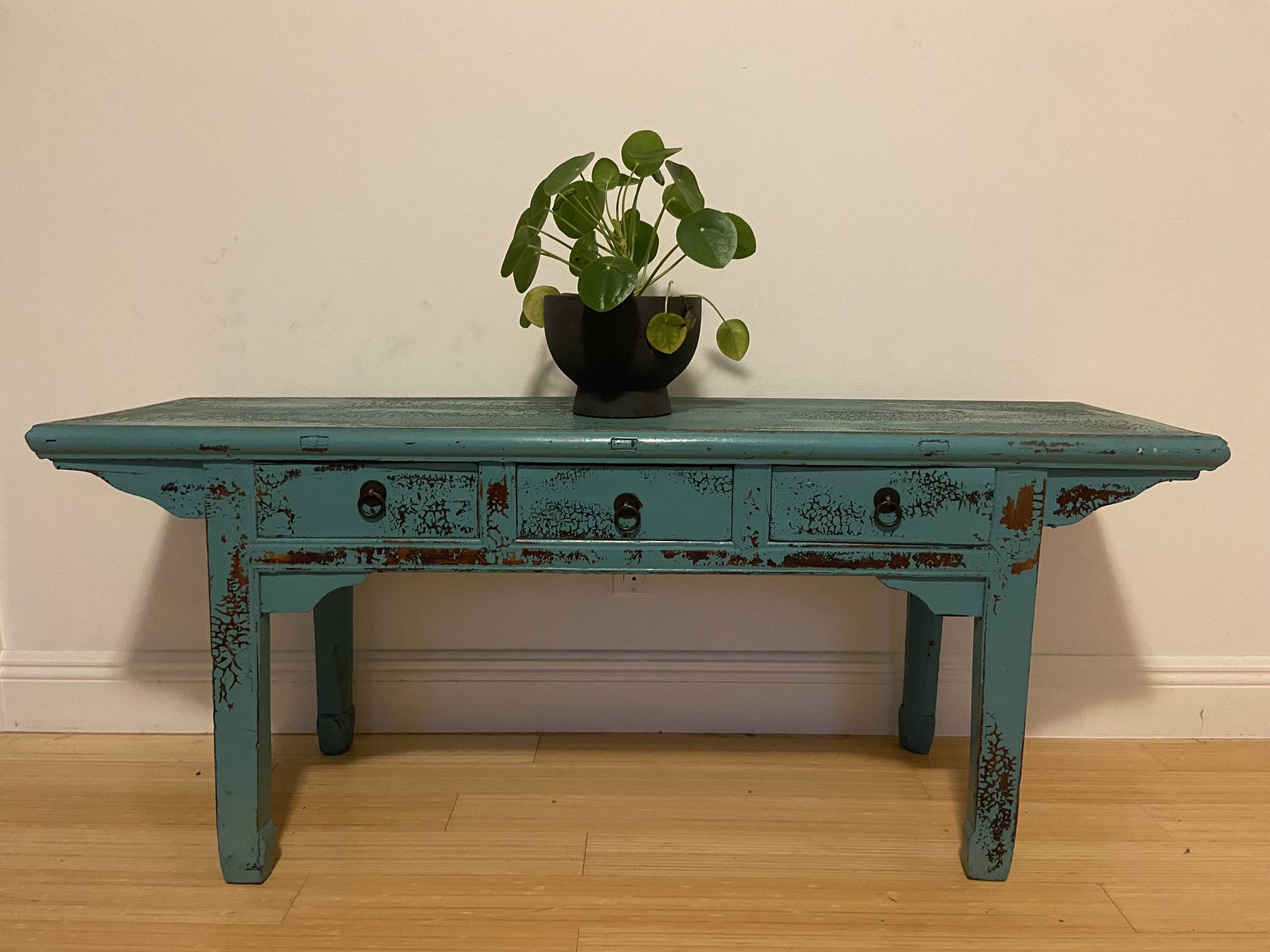 Rustic teal Bench