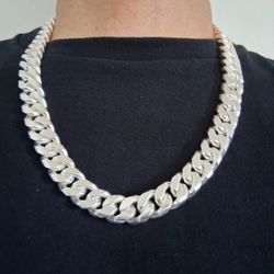 Cadena Cubana De Plata 925MX Hecha A Mano En  🇲🇽 