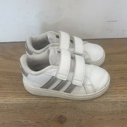 Adidas Kids Grand Court 2.0 Tennis Shoe - Toddler 8 - Silver