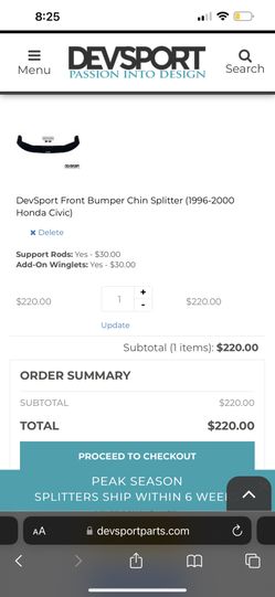 DevSport-Front-Bumper-Chin-Splitter-1(contact info removed)-Honda-Civic