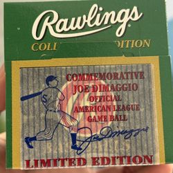 Rawlings American League Joe DiMaggio Commemorative Baseball NEW Limited Edition