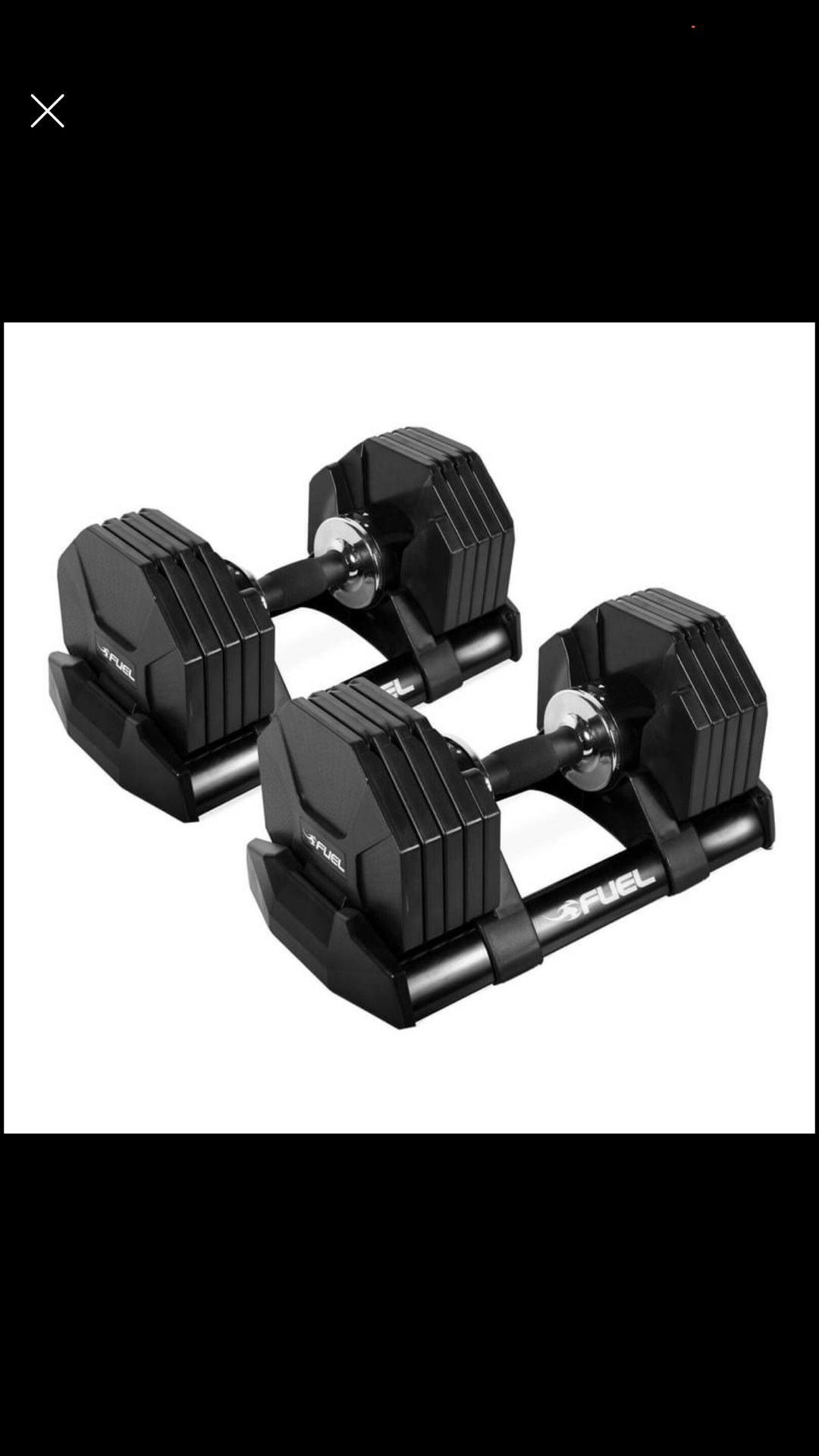PAIR FUEL PUREFORMANCE ADJUSTABLE DUMBBELL DUMB BELL QUICK SELECT 5-50 POUNDS