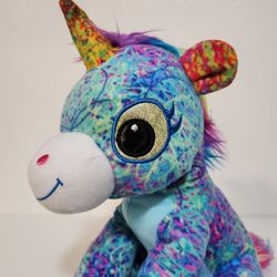 Fiesta Rosie Scribbleez Unicorn Blue Pink Plush Soft Toy Stuffed Animal