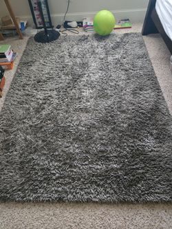 Grey shag rug