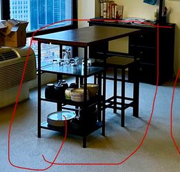 Solid wood High top dinning table with 2 chairs