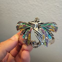 Kirks & Folly Butterfly Fairy Cuff Bracelet Vtg vintage Signed