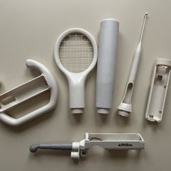 Wii Remote Sports Attachments Lot – Baseball, Tennis, Wheel, More!