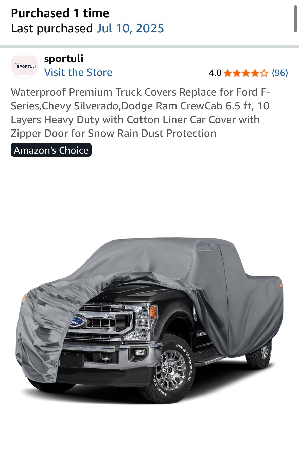 Truck cover