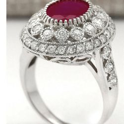  925 Sterling Silver Ruby Stone Rings