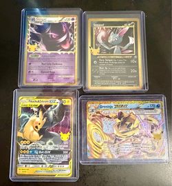 Pokemon 30th Anniversary Stamp Lot Gengar Pikachu Zekrom GX Greninja Sneasel