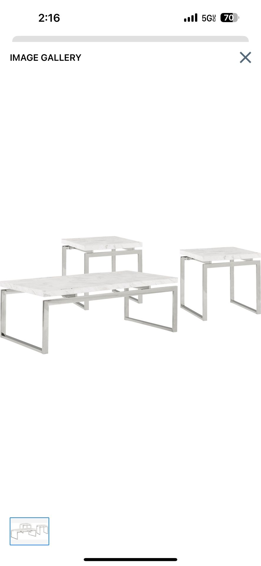 Nerissa Coffee Table And End Tables