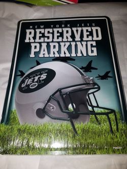 New York Jets Metal Parking Sign