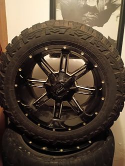 20 inch impact off road rims 5 lug universal with 33x12 mud tires