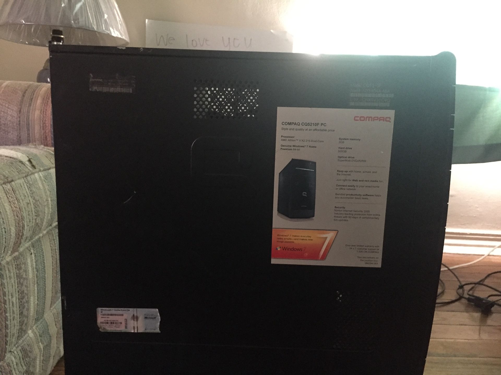 Compaq CQ52110F PC Processor AMD Athion ll X2 215 Dual-Core Genuine Windows 7 Home System memory 3GB Hard drive 500GB Optical drive SuperMul