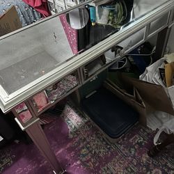 Silver/mirror Desk