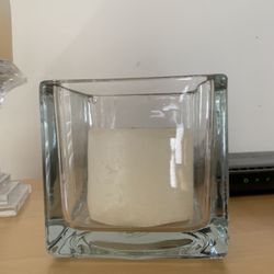 Simple Glass Candleholder with Candle 