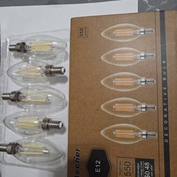 E12 LED Light Bulbs, Pack of 5, E12 Base Size, Candelabra Bulbs, Daylight White 5000K, 4W BRAND NEW