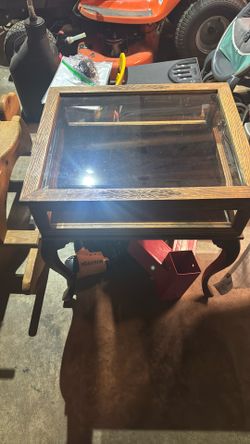 Antique Showcase End Table