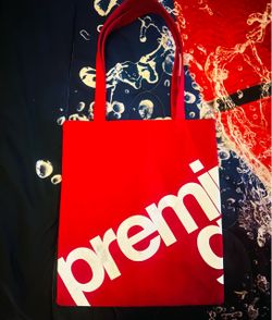 Supreme vintage premium goods Red Canvas Tote Bag