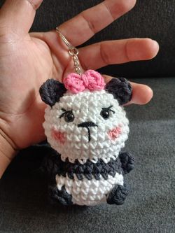 Pandas Keychains Crochet