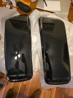 Motorcycle Saddlebag Lids Pair Gloss Black