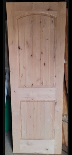Unfinished Knotty Alder 2-Panel Arch Interior Door