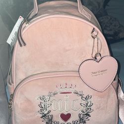 juicy couture velour hertiage backpack pink