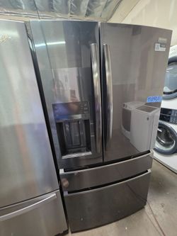 FRIGIDAIRE 4 DOOR BLACK STAINLESS REFRIGERATOR