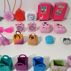Lot of 46 Pc. Vintage Modern  Barbie Doll Purses Handbags Backpacks Suitcases Bags

