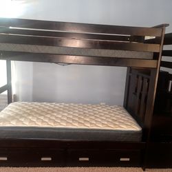Bunk Bed With Drawers And Twin Mattresses