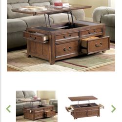 Used Ashley Woodboro Lift Top Wood Coffee Table