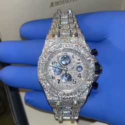 @Moissanite AP @Offshore 40MM Steel  bustdown Watch 