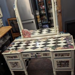 Whimsical Alice In Wonderland Vanity Upcycle Renovation