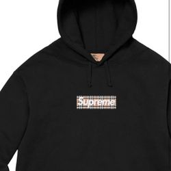Supreme / Burberry Hoodie Size S Black