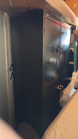 HON black file cabinet