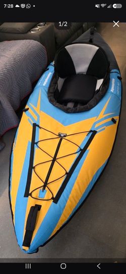 AQUAGLIDE Noyo 90 Inflatable 9 FT Kayaks for Adults Packable Family Friendly Adaptable 1 Person Single Rider Blow Up Touring Kayaking for Recreational