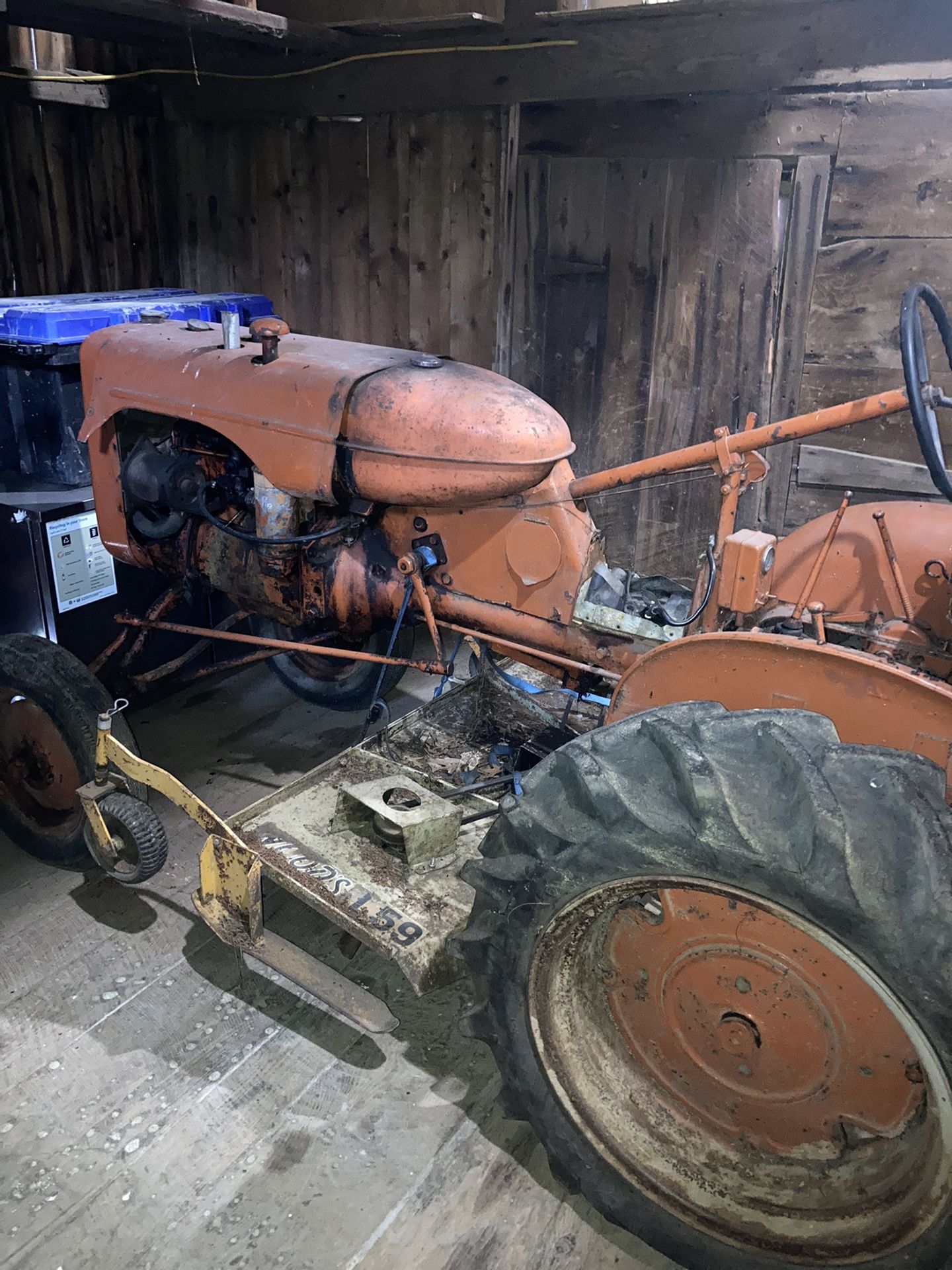 1941 allis chalmers type b tractor with belly mower