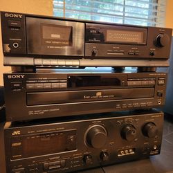 90's Retro Stereo, JVC & Sony HiFi System