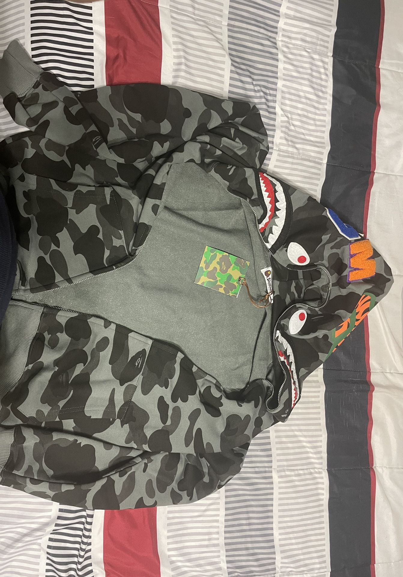ABC GREY BAPE ZIP UP HOODIE