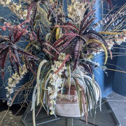 2 Large Rustic Southwestern Floral Arrangements With Pots