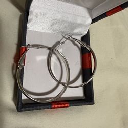 Silver hoop earrings