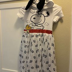 Snoopy Dress With Hooded Ears Size M 8 Little Girls Only Used Once