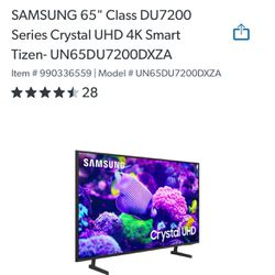 65” Samsung UHD 4K TV