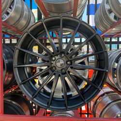 Black Sporza 22x9.0 Rims 5x115mm ET 20 offset
