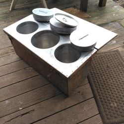 Antique Oak Rapid Fireless Cooker.