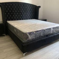 New In Box King Bed Frame With Mattress (Read Description Below)